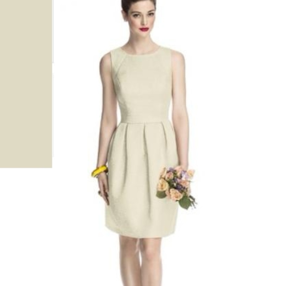 Dessy 5710....Cocktail length, Sleeveless Dress...Mint Gold...Sz 6...NWT